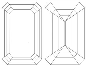 An emerald cut diamond is a timeless and elegant diamond shape known for its elongated rectangular form and large, flat surface area called the table. Unlike round brilliant diamonds that emphasize sparkle, emerald cuts are designed to showcase clarity and brilliance through a unique faceting style.